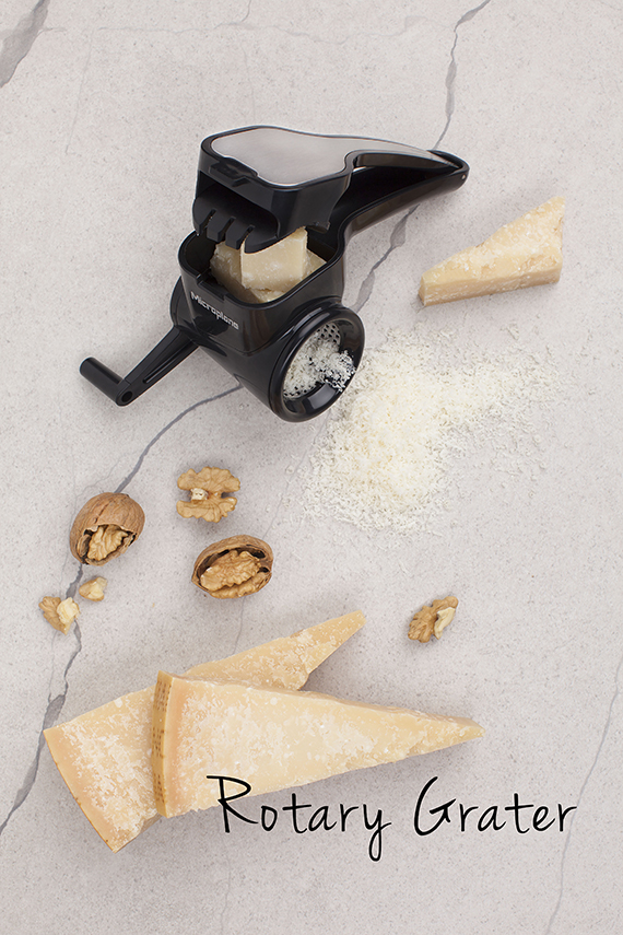 chocolate & nuts in Stainless steel Black Microplane Rotary grater for hard cheese 